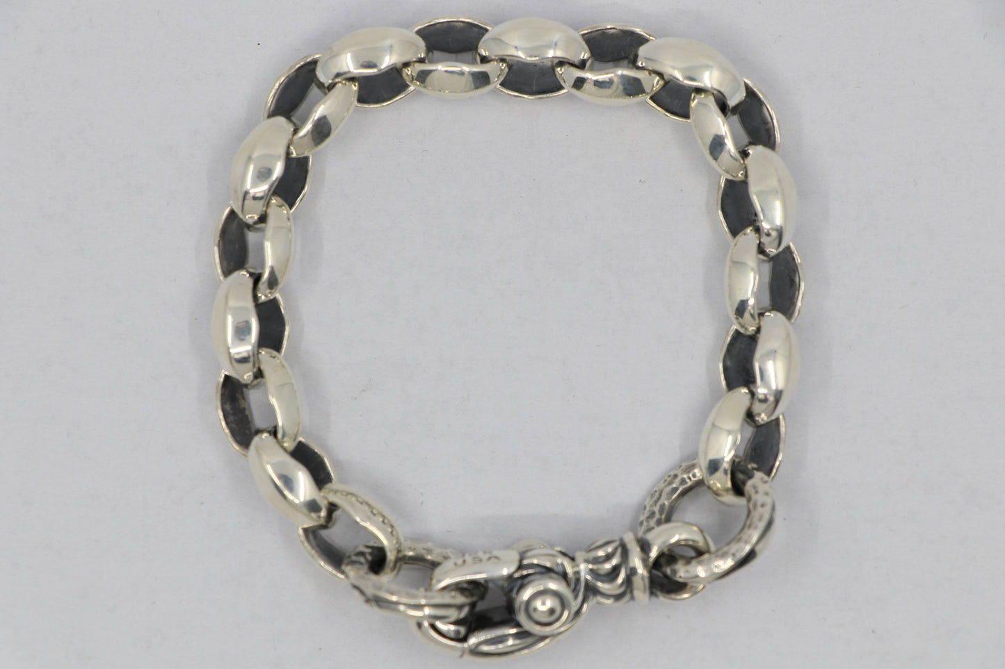 Lone Ones Mating Flight Bracelet Silk Link Medium (17 Links) Crane Circle .925 Sterling Silver | AVNTGRDNY NYC