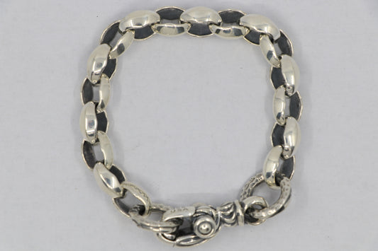 Lone Ones Mating Flight Bracelet Silk Link Medium (17 Links) Crane Circle .925 Sterling Silver | AVNTGRDNY NYC