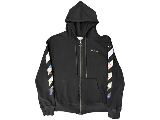 Off-White Edouard Manet Floating Studio Arrows Zip Up Hoodie Size M