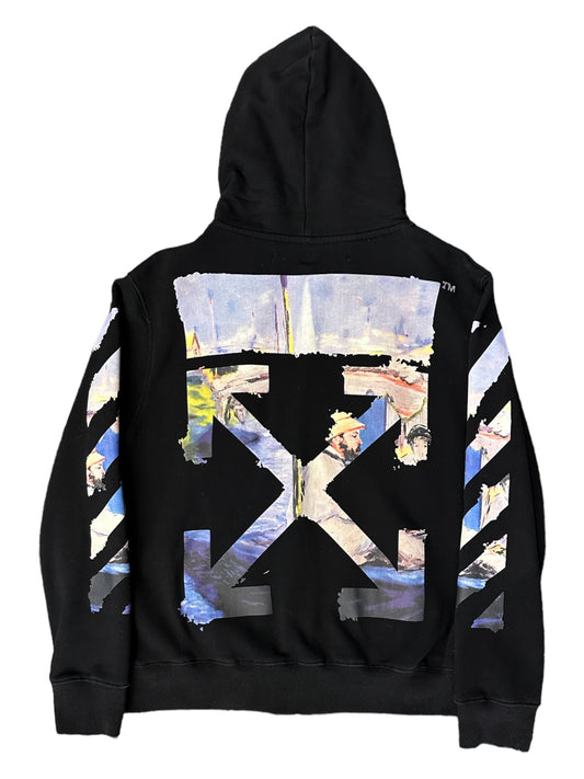 Off-White Edouard Manet Floating Studio Arrows Zip Up Hoodie Size M