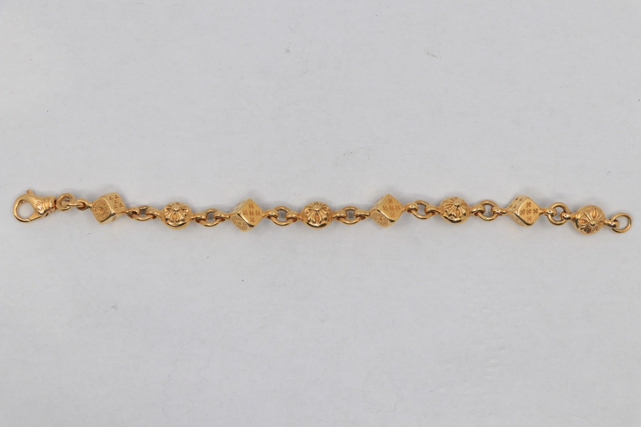 Chrome Hearts Dice Bracelet in 22K gold